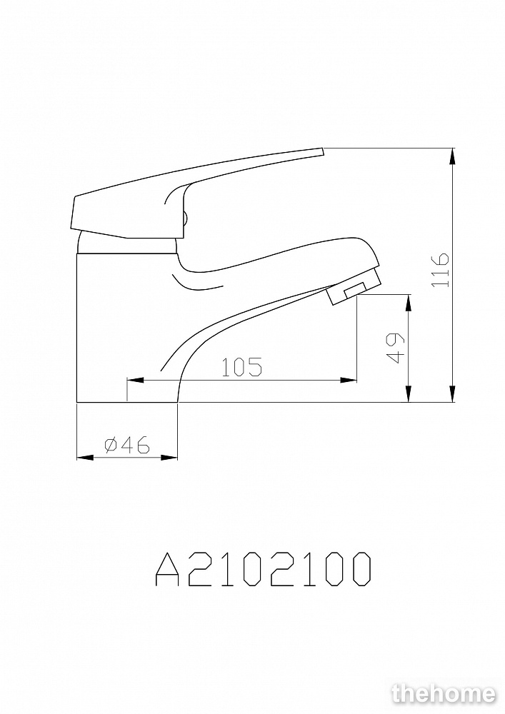 Смеситель Agger Exact A2102100 для раковины - 2