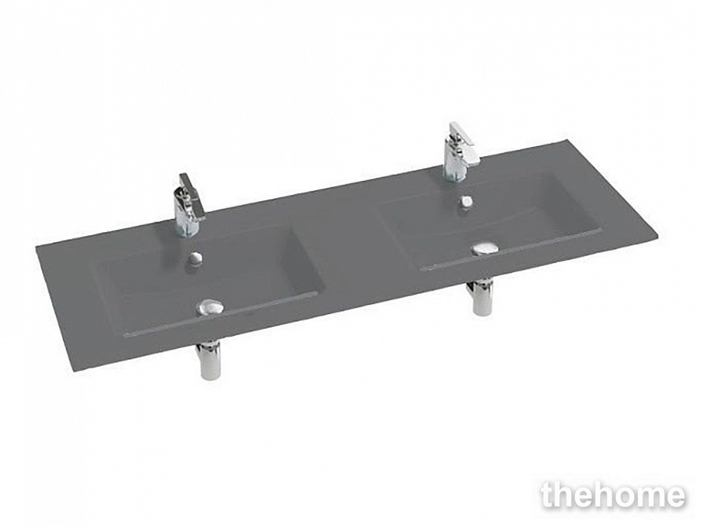 Раковина дваяная стеклянная Jacob Delafon Vox EB2100-DD2 140х46 см серая глянцевая - TheHome