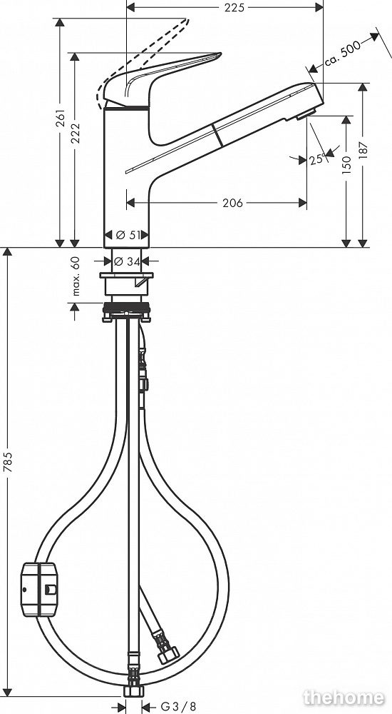Смеситель Hansgrohe Focus M43 71814000 для кухонной мойки, хром - 2