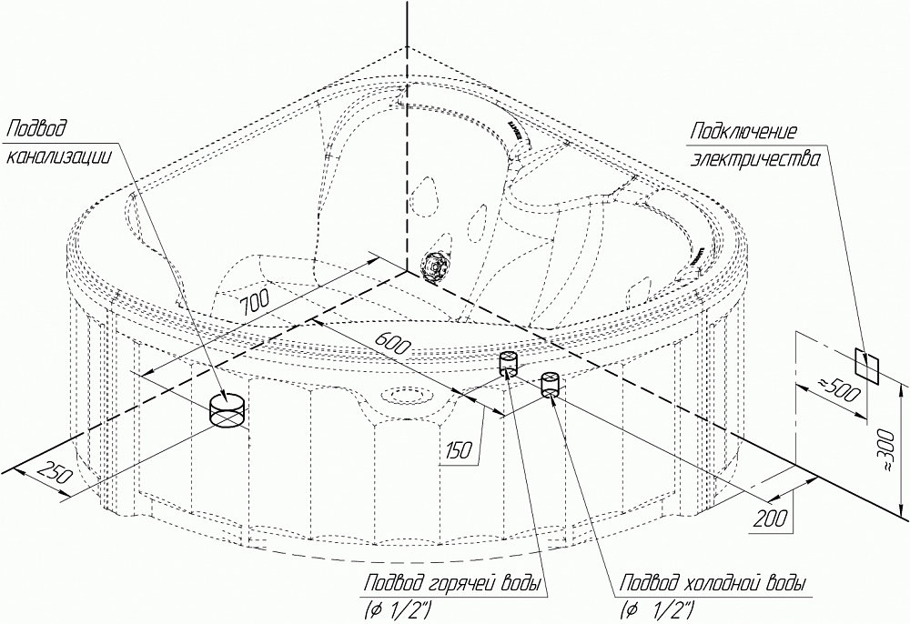 Минибассейн Radomir Корнелия 1-30-0-0-0-049П 170x170см - 4