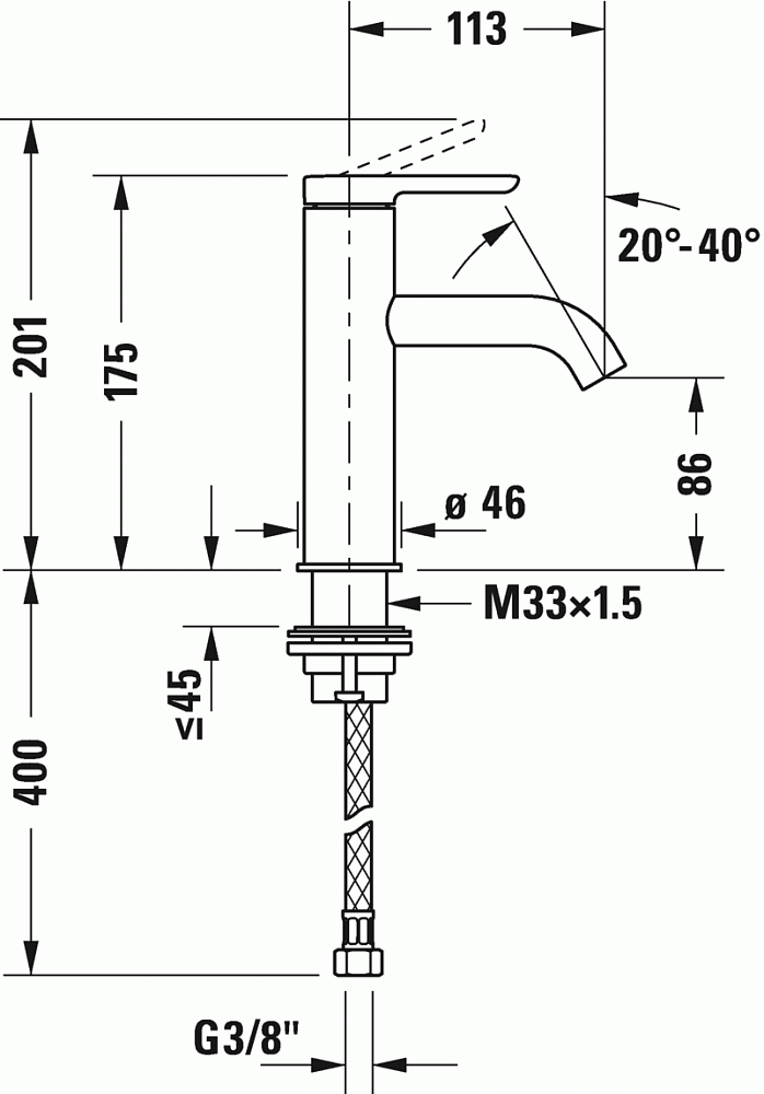 Смеситель Duravit C.1 C11020002010 для раковины, хром - 2