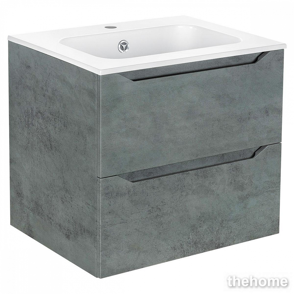 Тумба под раковину Vincea Norma 60 см подвесная, ящики soft close, Beton - TheHome