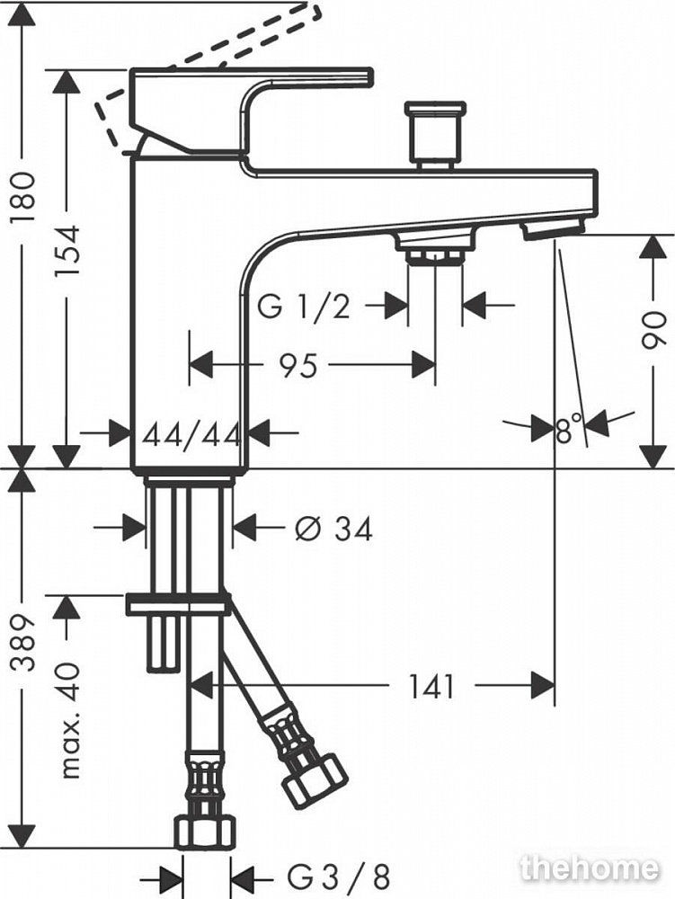 Смеситель Hansgrohe Vernis Shape для ванны с душем 71463000 хром - 2