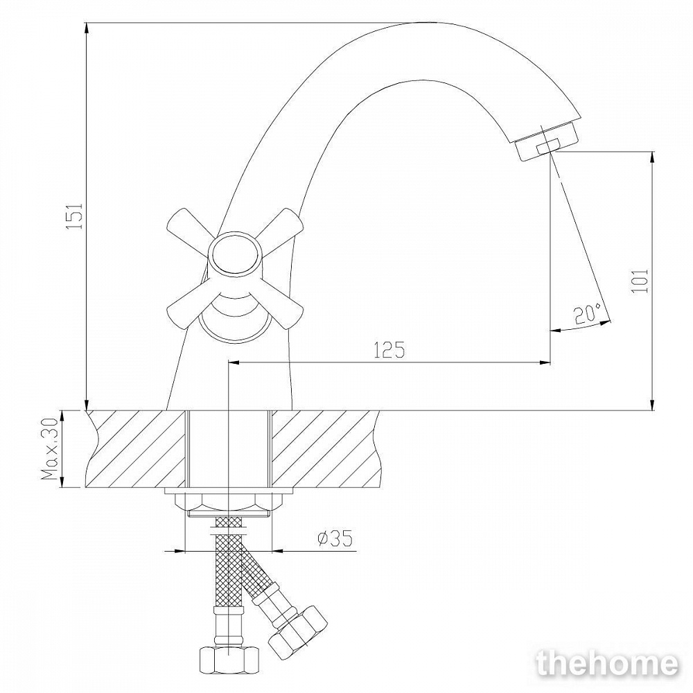 Смеситель Decoroom DR46 для раковины, DR46011-White - 2