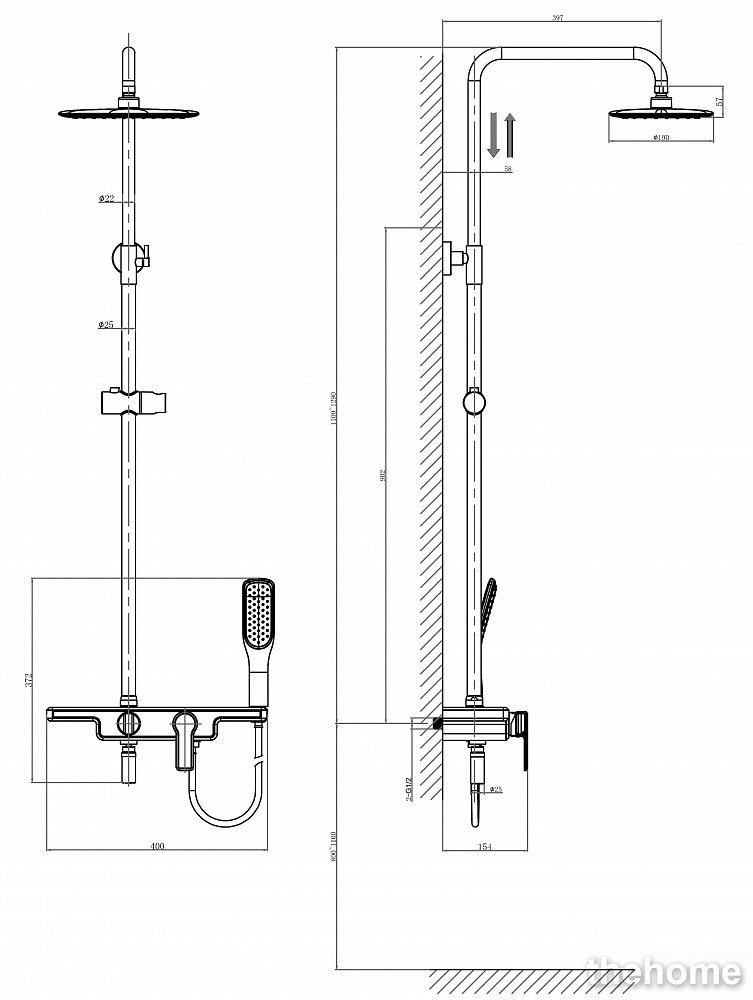 Душевая система D&K Berlin Humboldt DA1453712B13 - 2