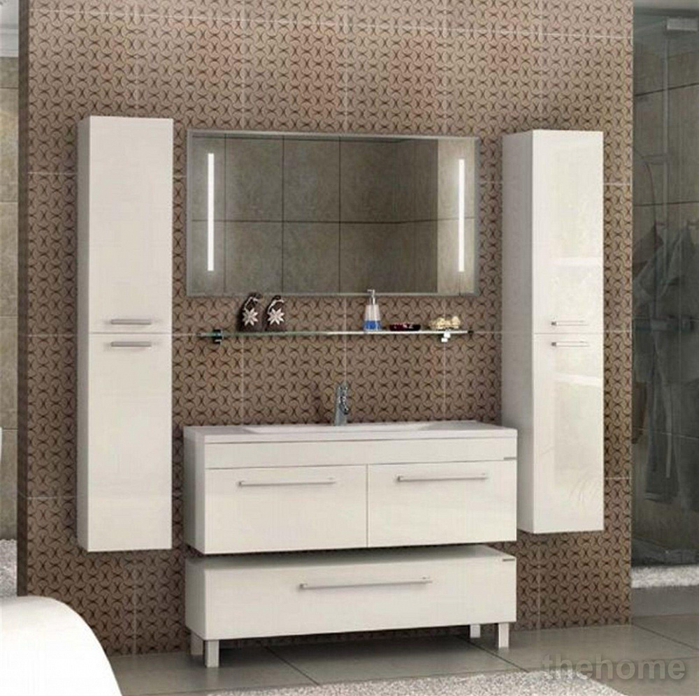 Тумба под раковину Aquaton Мадрид 120 М 2 ящика, белая - 2