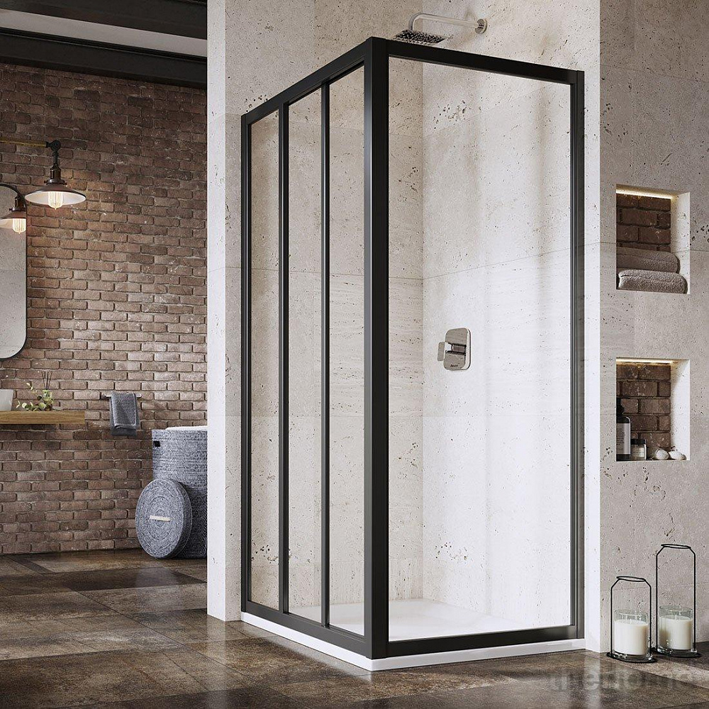 Душевая перегородка Ravak Supernova APSS-90 198 черный+Transparent 940703R2Z1 - TheHome
