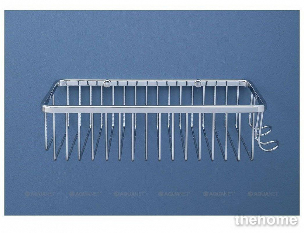 Полочка Aquanet 8151, 32 см, с крючками, хром - 3