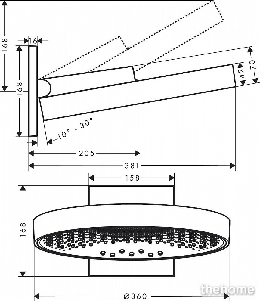 Верхний душ Hansgrohe Rainfinity 360 3jet 26234000, хром - 7