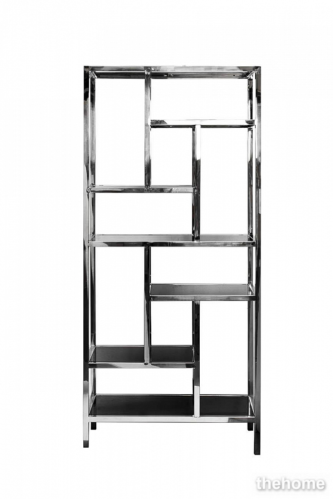 46AS-SH1076-SILVER Стеллаж серебристый/темн.ст. 80*35*180см Garda Decor - TheHome