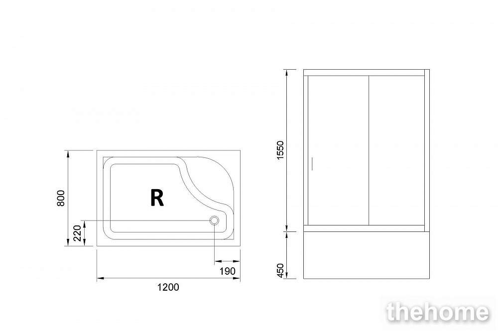 Душевой уголок Royal Bath RB 8120BP-T-CH (прозрачное) R - 5