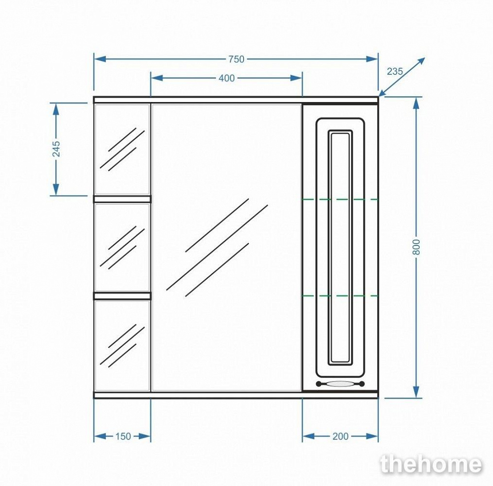 Зеркальный шкаф Stella Polar Кармела 75/C SP-00000185 75 см, ольха белая - 2
