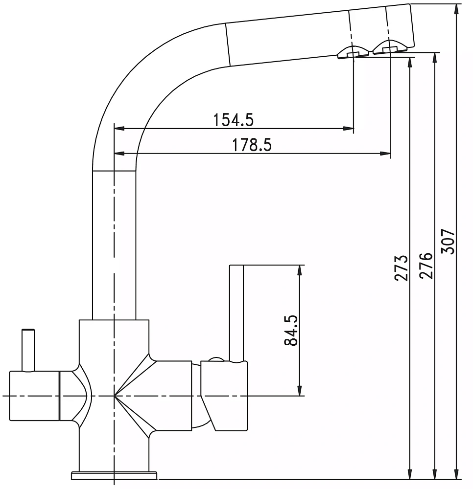 Смеситель Aquanet Kitchen AF778-44С для кухонной мойки, хром - 2