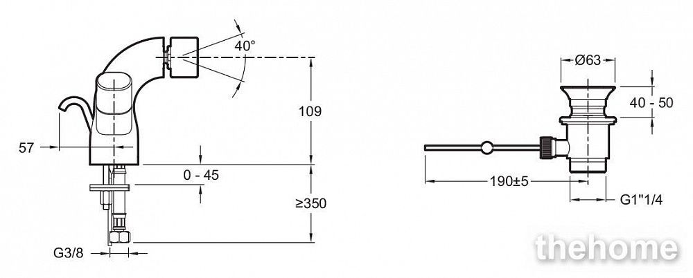 Смеситель Jacob Delafon Talan E10088RU-CP для биде - 2