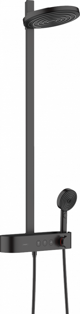 Душевая стойка Hansgrohe Pulsify S 260 2jet EcoSmart 24241670 с термостатом, матовый черный - TheHome