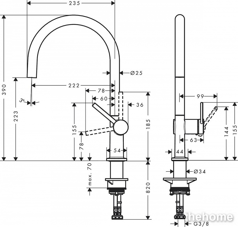 Смеситель Hansgrohe Talis M54 для кухонной мойки 72843000 хром - 2