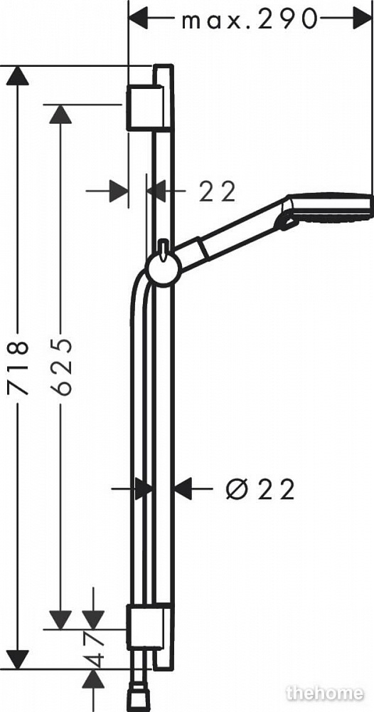 Душевой гарнитур Hansgrohe Vernis Blend 26423670, матовый чёрный - 2