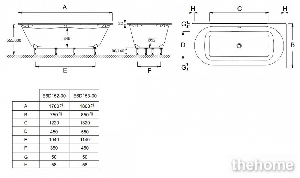 Акриловая ванна 180x85 Jacob Delafon Odeon Rive Gauche E6D153-00 - 2