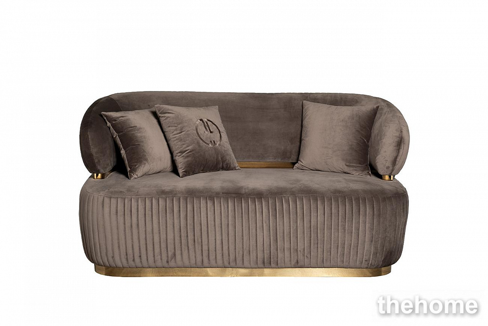 102AN-DIV-1302-KOR Диван Glarus двухместный, велюр коричневый 170*88*86см Garda Decor - TheHome
