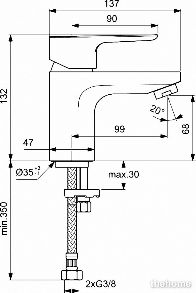 Смеситель для раковины Ideal Standard CERAPLAN III SLIM BC563AA - 2