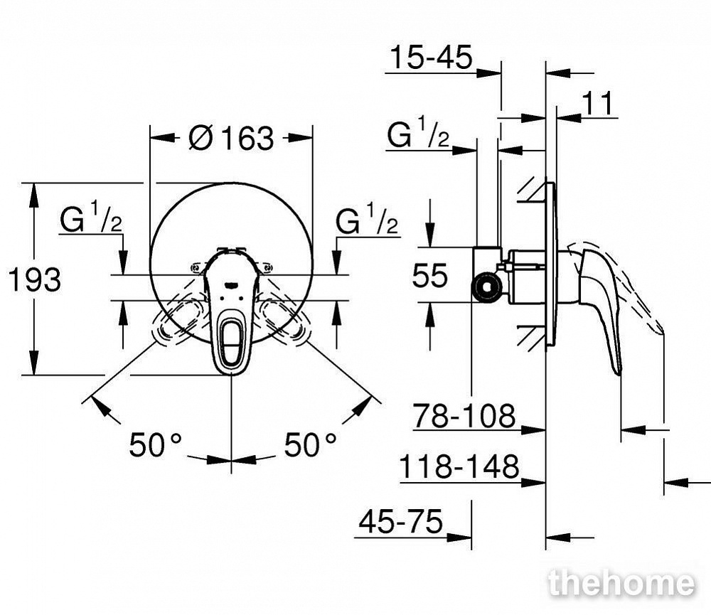 Смеситель Grohe Eurostyle New 23725003 для душа без подключения шланга - 2