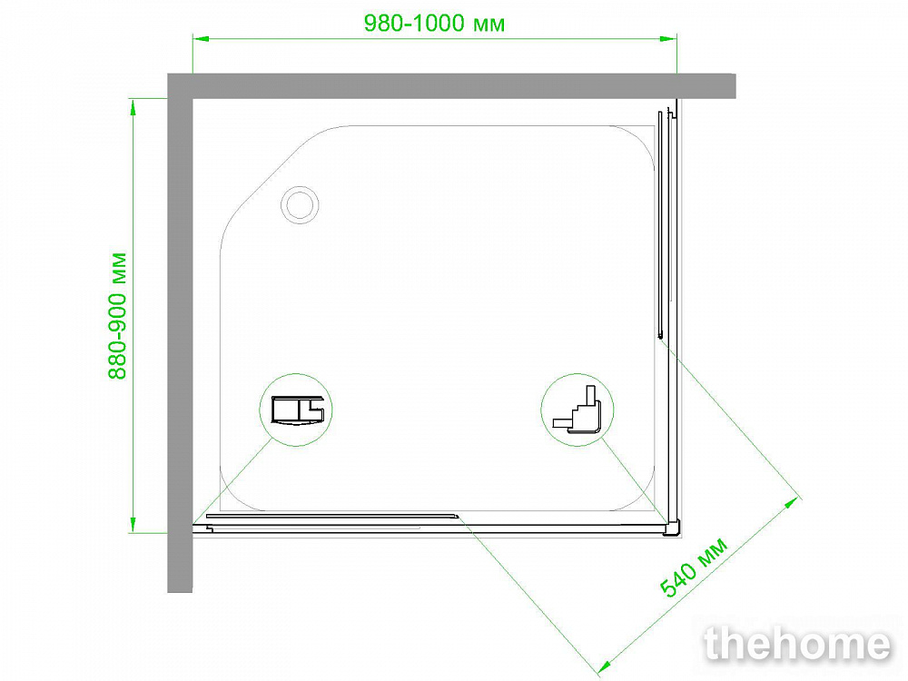 Душевой уголок Royal Bath HPD-T 100х90х185 прозрачное - 4