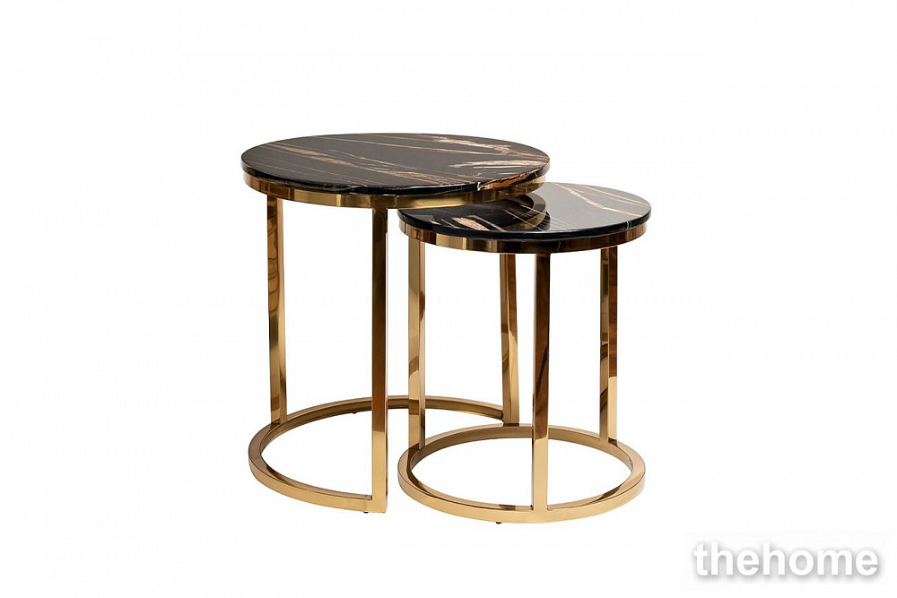 57EL-ET101B-BL Стол журнальный(набор из 2 шт) d60*63/d47*55см Garda Decor - TheHome
