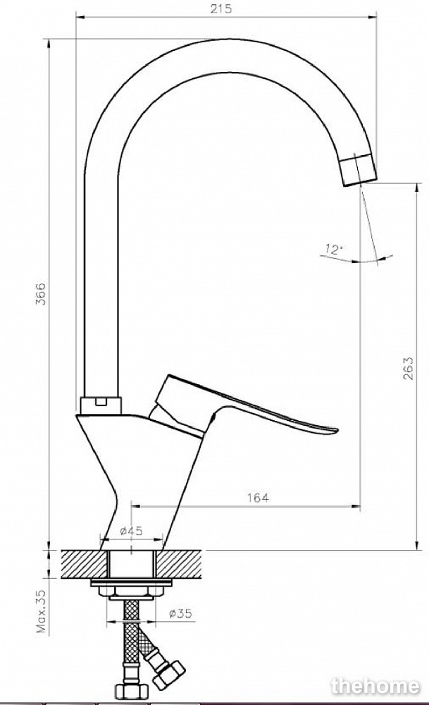 Смеситель Agger Nice A2500200 для кухни - 2