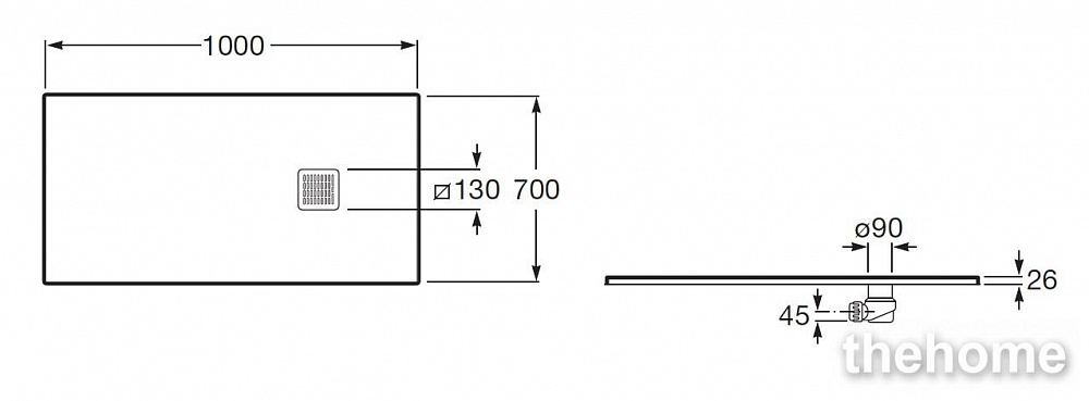Душевой поддон Roca Terran 100x70, PA3E82BC0120 с сифоном - 2