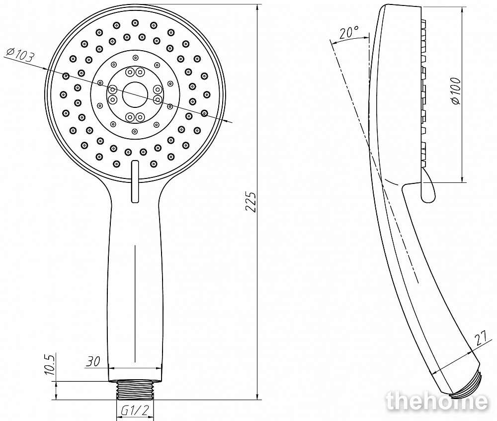 Душевая лейка Aquanet Round AF210-81R-S - 2