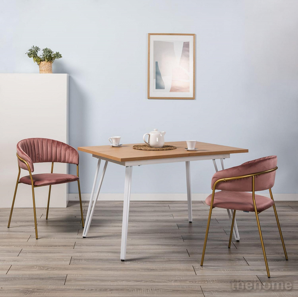 Стол обеденный R-Home Диего раздвиж. 120-160*80 Дуб Корбридж БЕЛЫЙ - 6