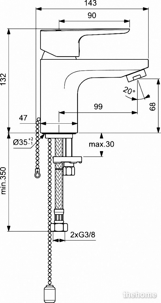 Смеситель для раковины Ideal Standard CERAPLAN III SLIM BC564AA - 2