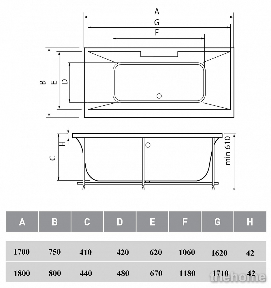 Акриловая ванна Vayer Casoli 180x80 - 5