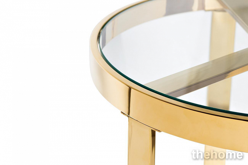 47ED-ET031GOLD	Стол журнальный прозр.стекло/золото d.50*55см Garda Decor - 2