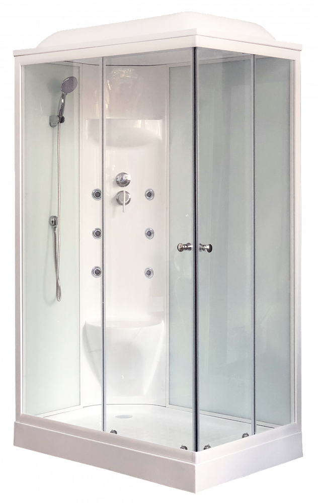Душевая кабина Royal Bath 8120HP7-WT белое/прозрачное левая - TheHome