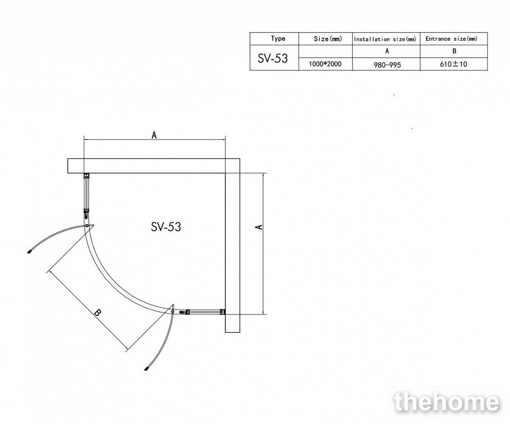 Душевой уголок RGW SV-53 06325300-11 100x100 см четверть круга стекло прозрачное хром - 4