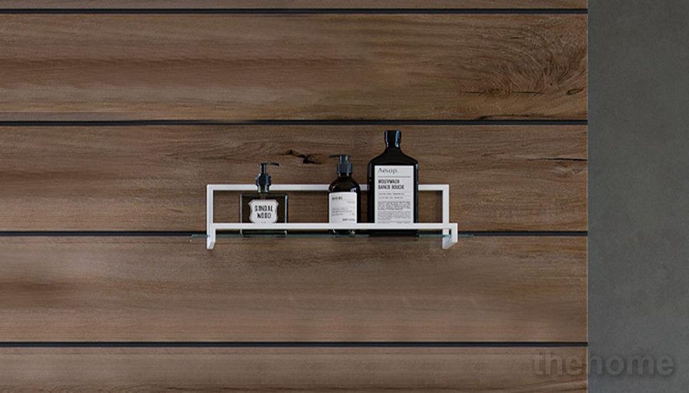Полка металлическая со стеклом Gelou 45 White, pkGEL.45-58 - TheHome