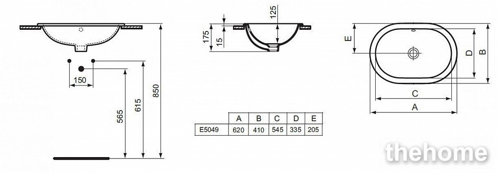 Раковина Ideal Standard Connect E504901 62 см - 2