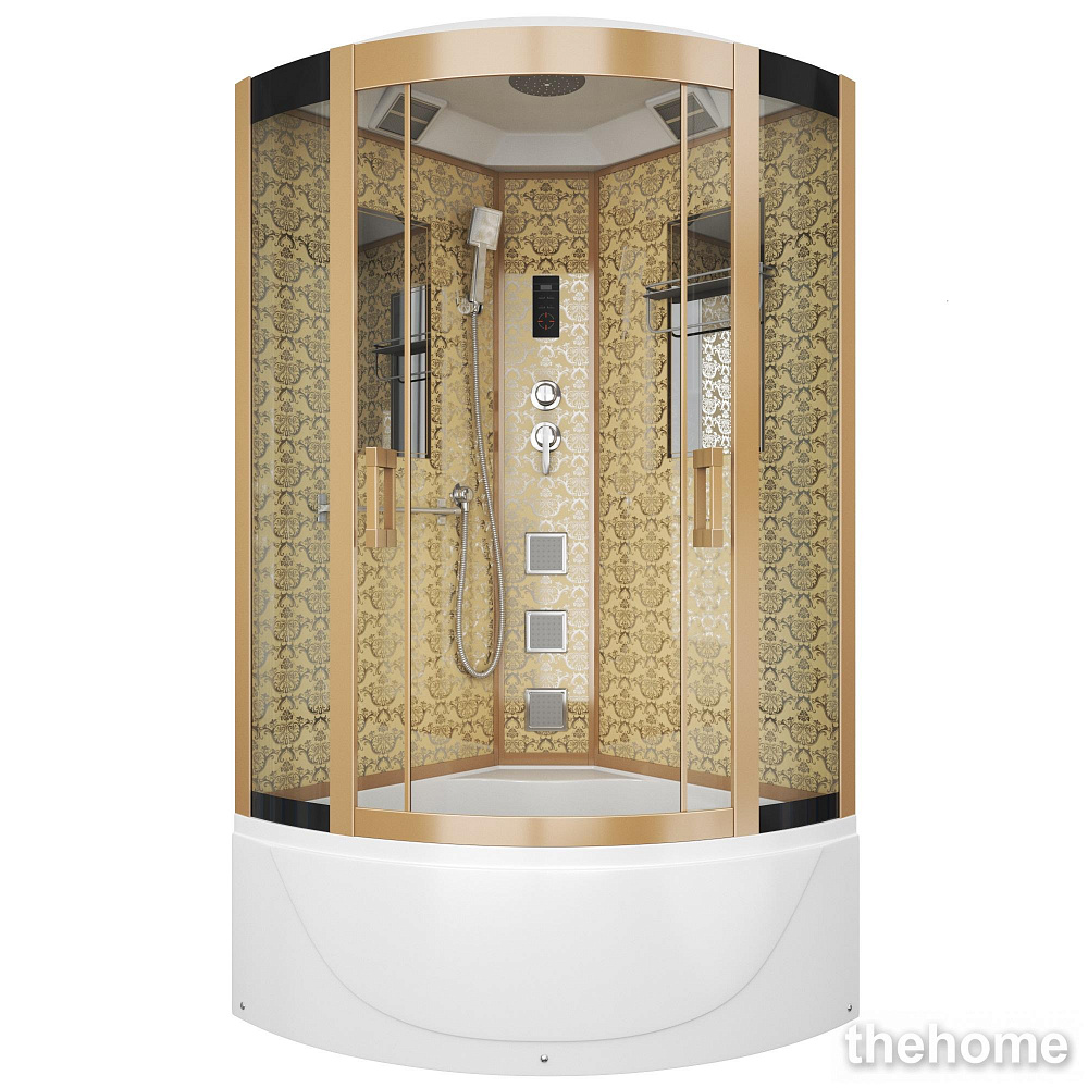 Душевая кабина Niagara NG-7790G 90x90 см с гидромассажем стенки золото - TheHome