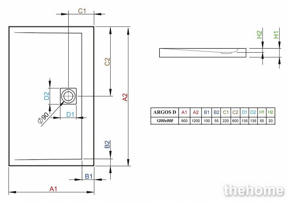 Душевой поддон Radaway Argos D 120x90 - 3