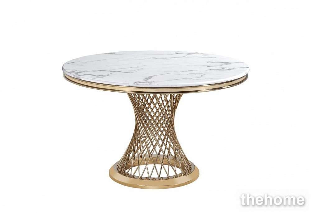 76AR-80551 Стол обеденный иск.мрамор Bianca Luna/зол d120*75 Garda Decor - TheHome