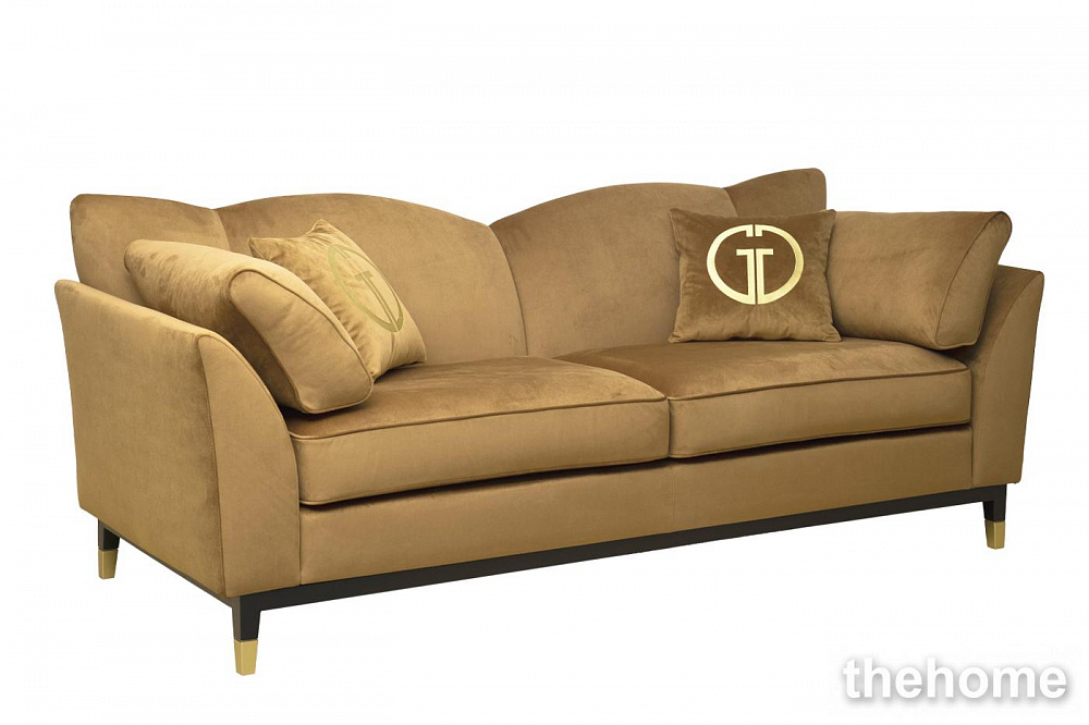 Диван Siena трехм.без мех.,велюр золотой Colt004 228*92*92см Garda Decor - 2
