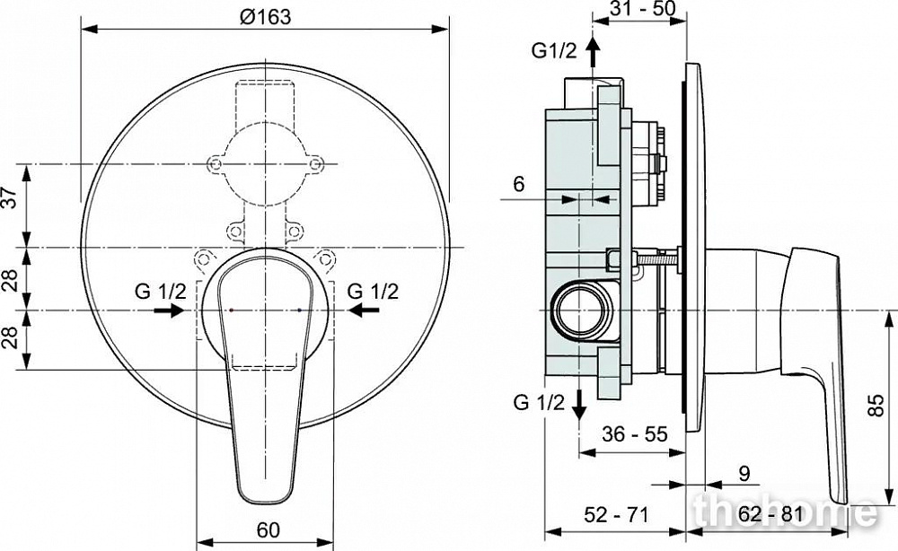 Смеситель Ideal Standard Cerafine Model O A7194AA для душа, хром - 2
