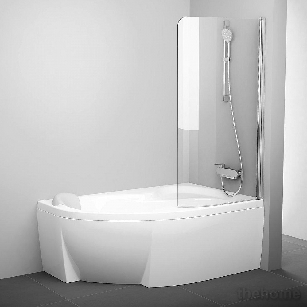 Шторка на ванну Ravak CVSK1 ROSA 160/170 R блестящая+ транспарент - TheHome