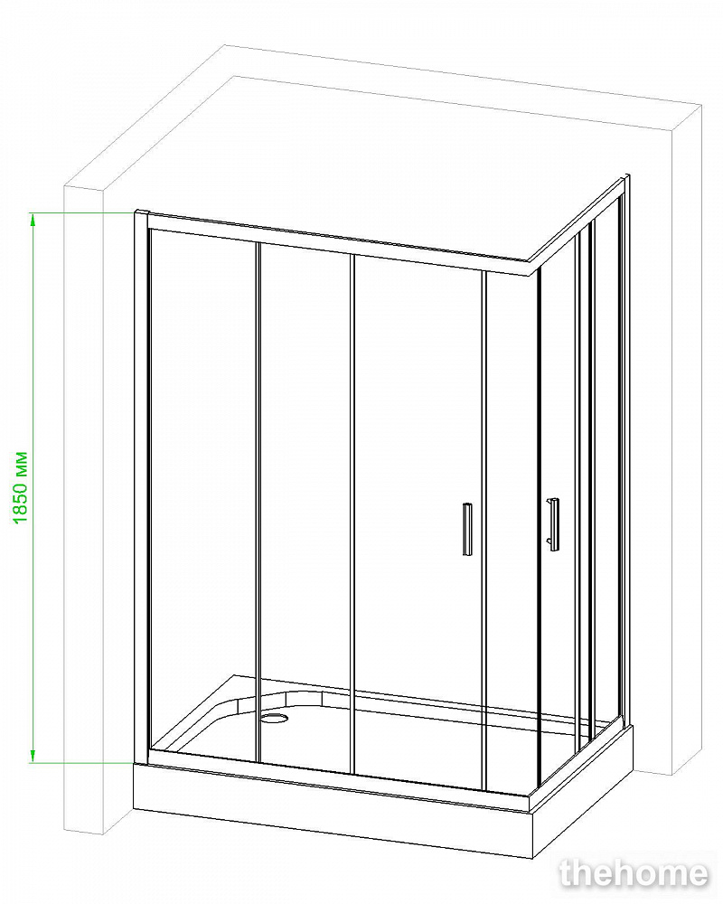 Душевой уголок Royal Bath HPD-T-CH 120х100х185 прозрачное - 4