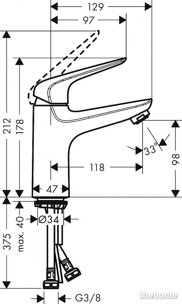 Смеситель Hansgrohe Novus для раковины 71031000 хром - 2