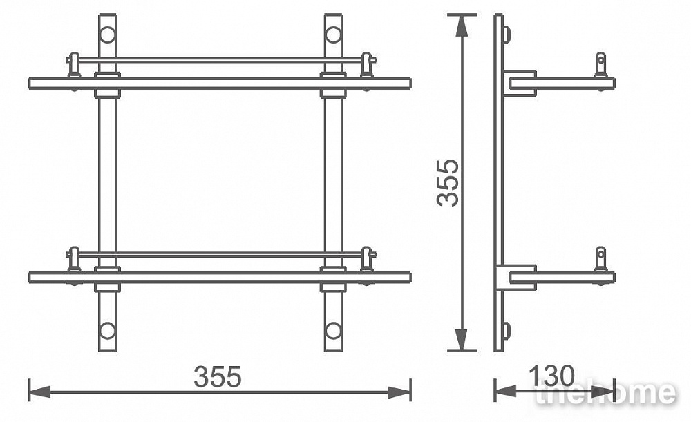 Полочка 35 см Aquanet 8022 двойная - 2