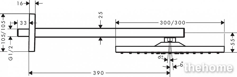 Верхний душ Hansgrohe Raindance E 300 1jet 26238140, шлифованная бронза - 2