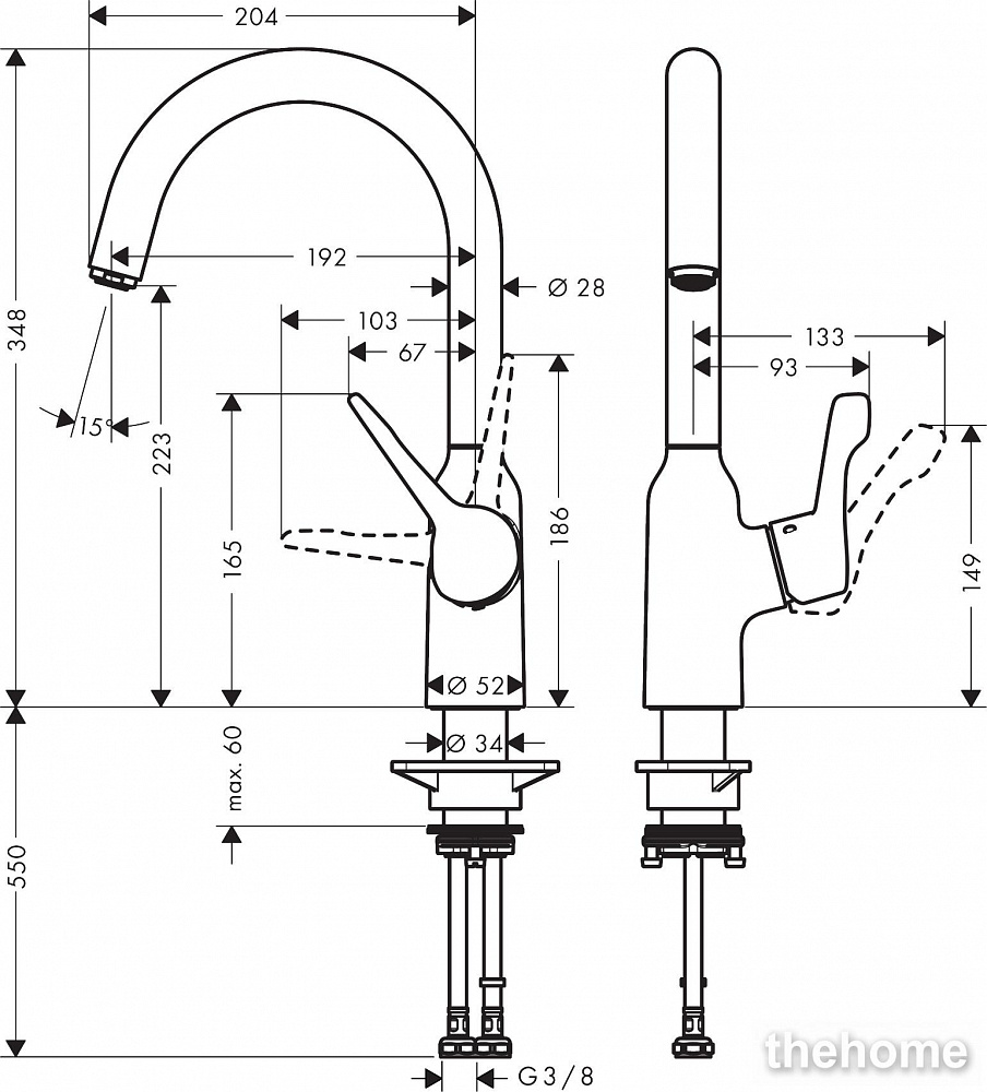 Смеситель Hansgrohe Focus M43 71812000 для кухонной мойки, хром - 2