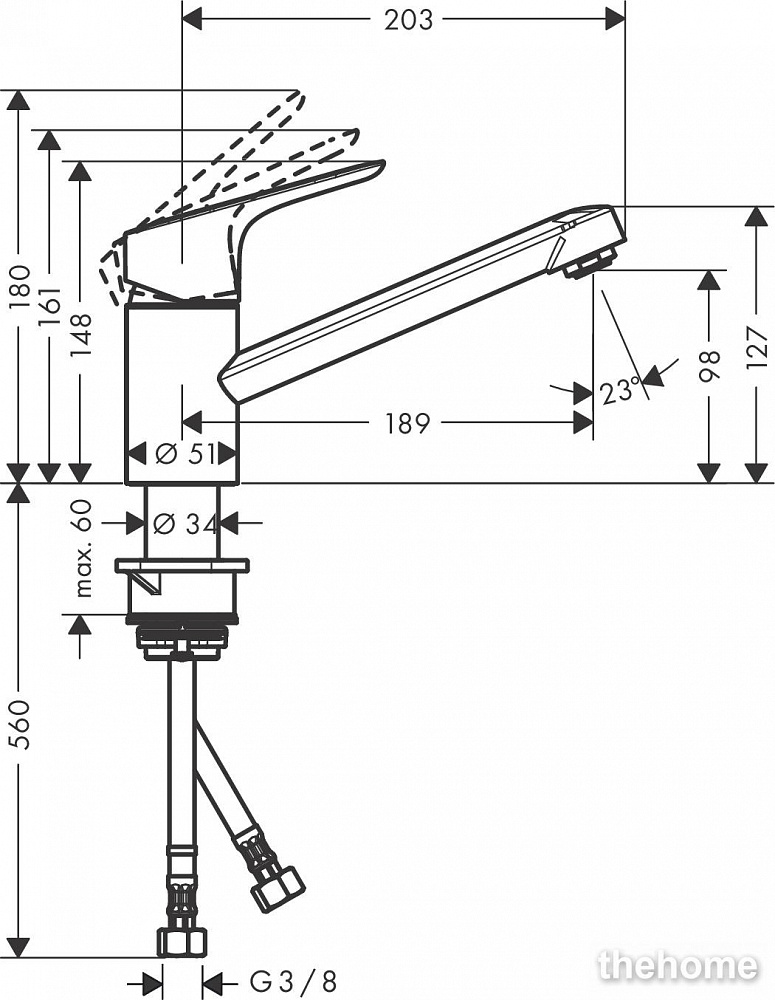 Смеситель Hansgrohe Focus M43 71818000 для кухонной мойки, хром - 2